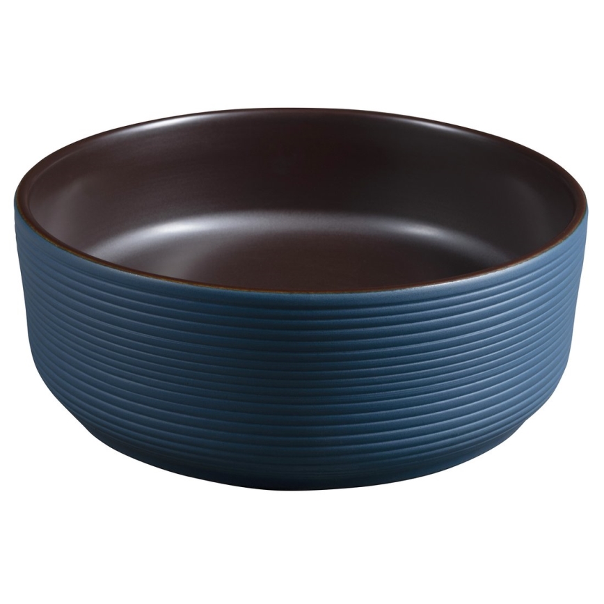 Sapho - Nadgradni umivaonik PRIORI Ø 41 cm, smeđa/plava