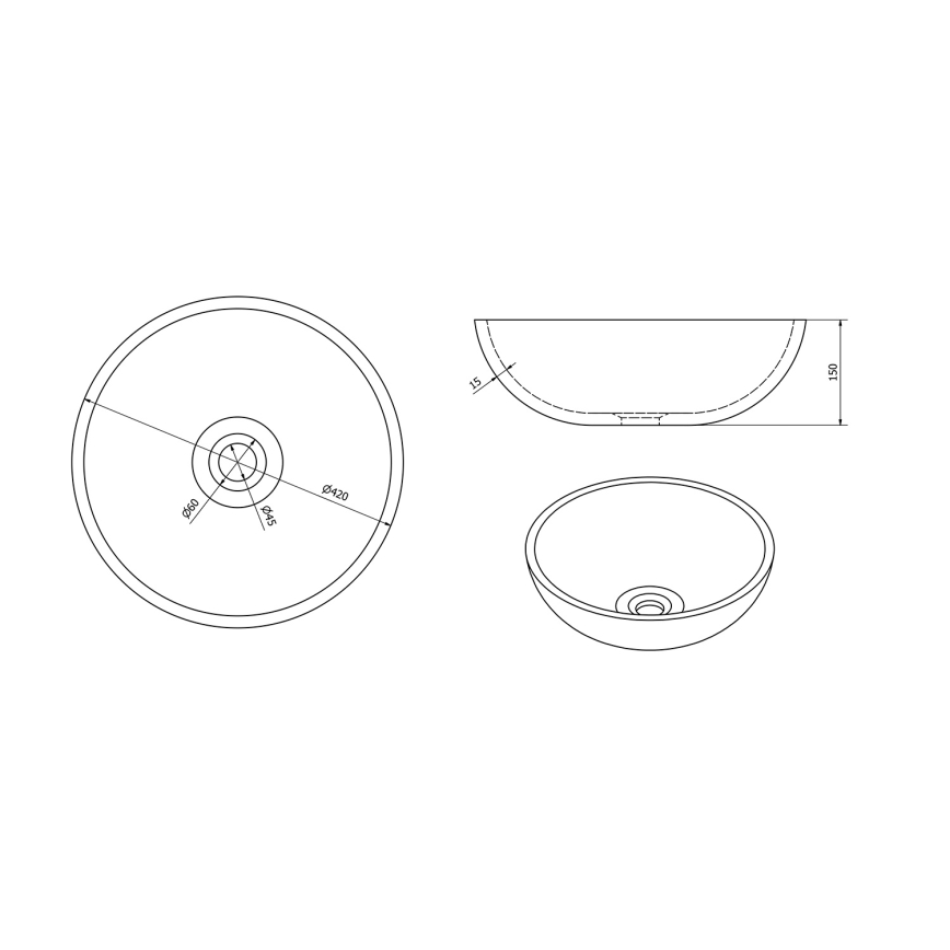 Sapho - Nadgradni umivaonik PRIORI Ø 42 cm keramika/zelena
