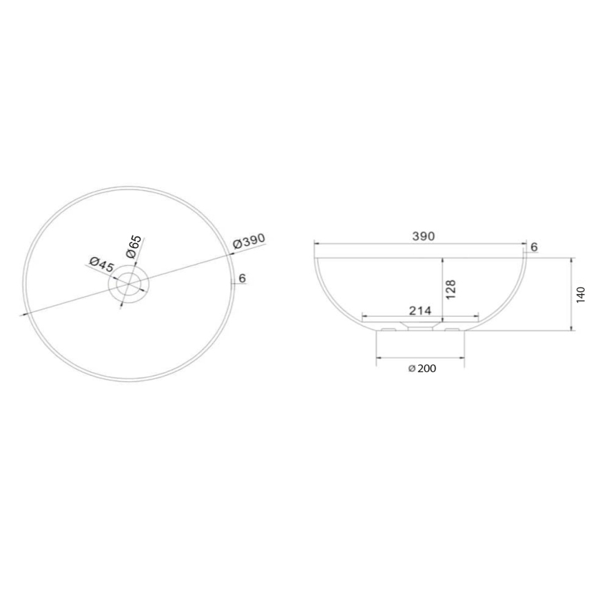 Sapho - Nadpultni umivaonik FORMIGO Ø 39 cm beton/antracit