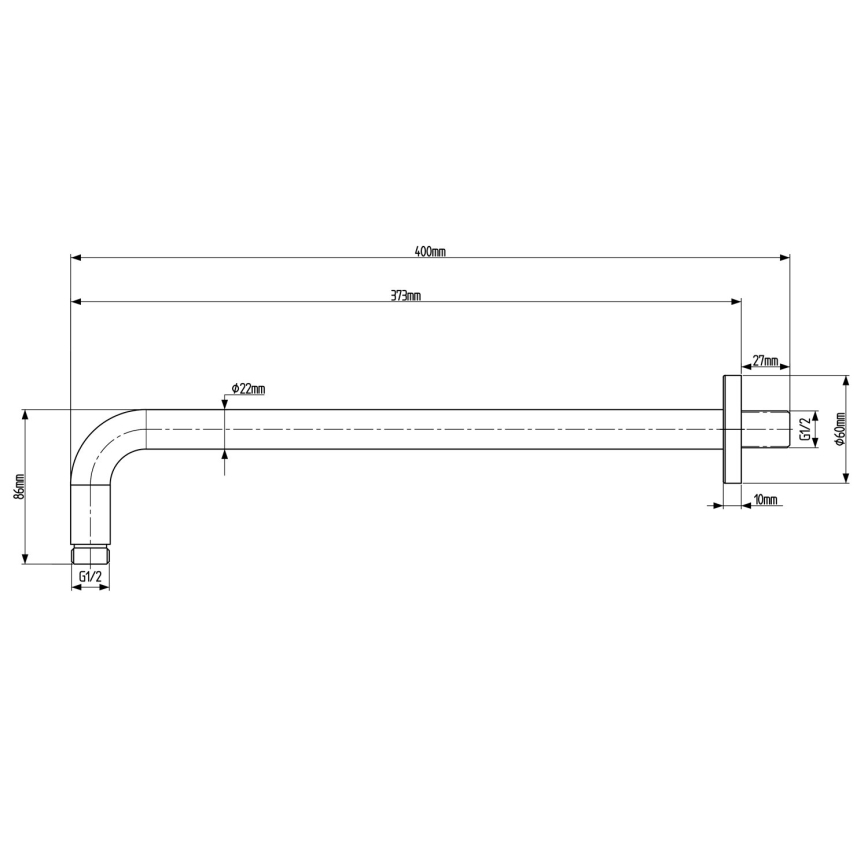 Sapho - Nosač za tuš ružu okrugla 40 cm mat crna