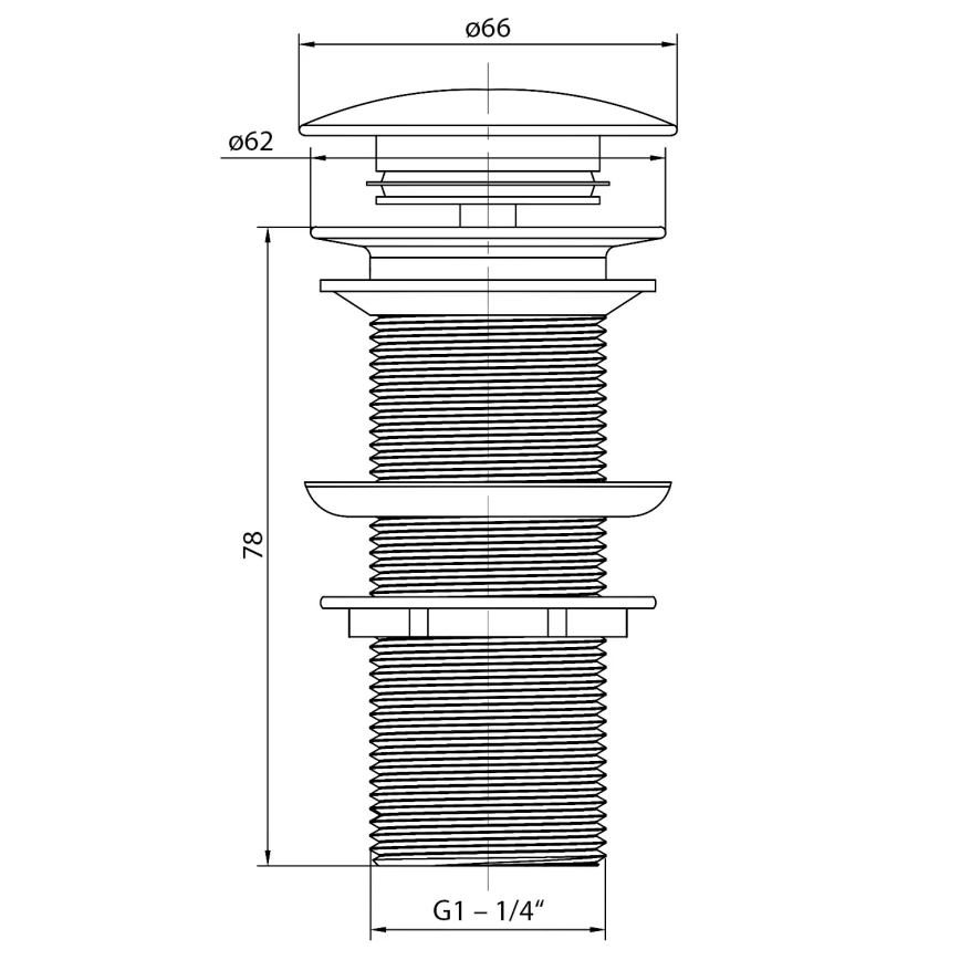 Sapho - Odljev za umivaonik BLOK promjer 6,6 cm carrata/bijela