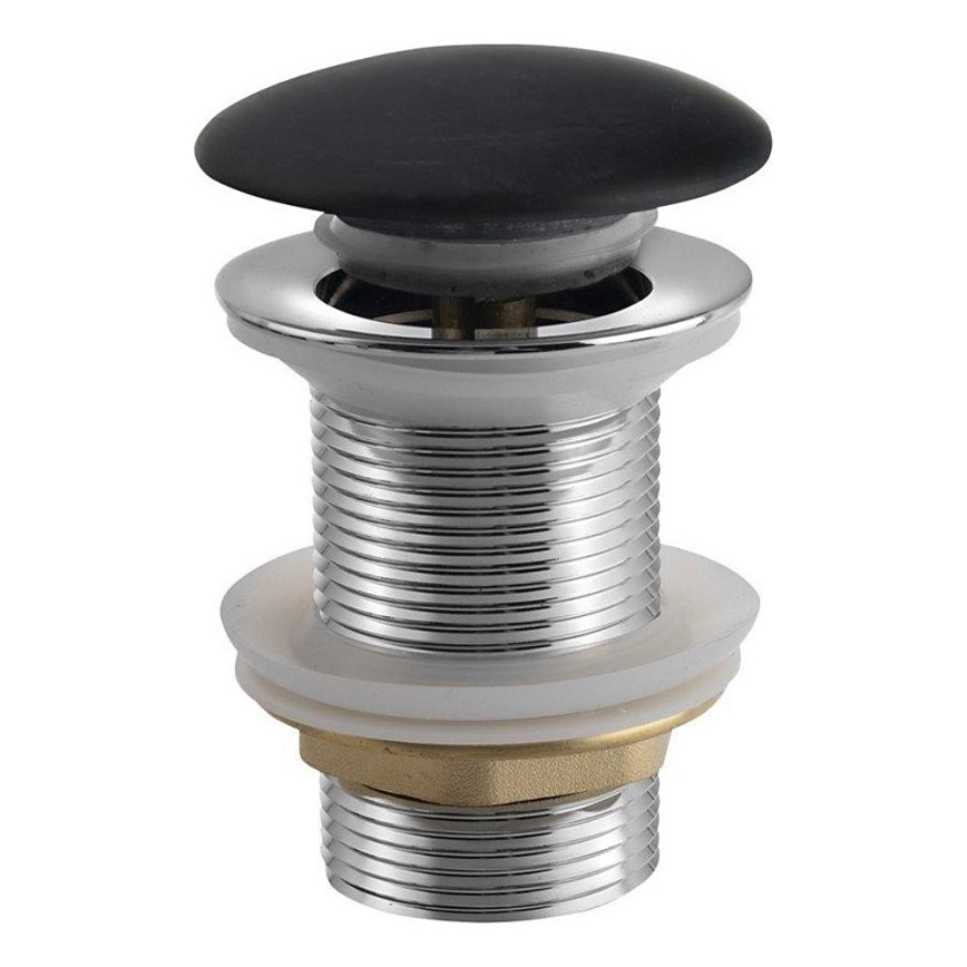 Sapho - Odljev za umivaonik Click-Clack BLOK Ø 6,7 cm marquin/mat crna