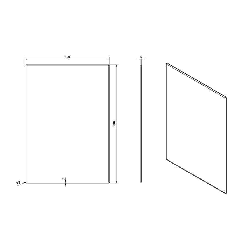 Sapho - Ogledalo ACCORD 50x70 cm, prozirno