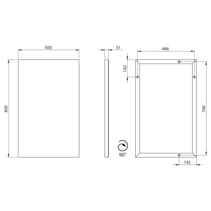 Sapho - Ogledalo AROWANA 50x80 cm sjajni krom