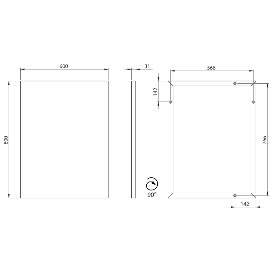 Sapho - Ogledalo AROWANA 60x80 cm sjajni krom