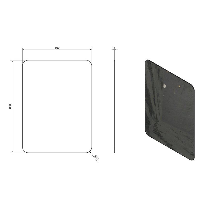 Sapho - Ogledalo ISHAPE 60x80 cm