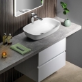 Sapho - Ploča za umivaonik AVICE 150x49,5 cm siva/cement