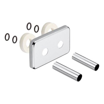 Sapho - Pokrovna rozeta za središnje priključenje TWIN, od brušenog nehrđajućeg čelika