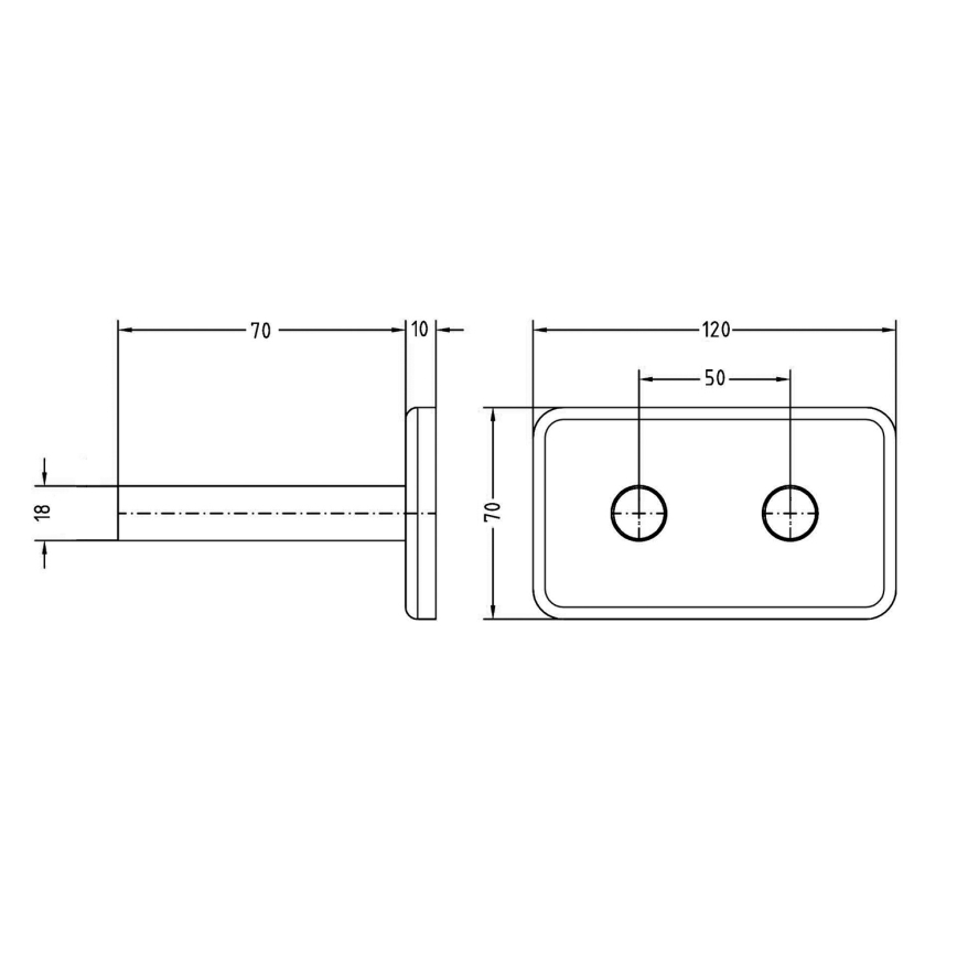 Sapho - Pokrovna rozeta za središnje priključke TWIN mat crna