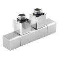 Sapho - Set priključnih ventila za središnje priključivanje CUBE TWIN, sjajni krom