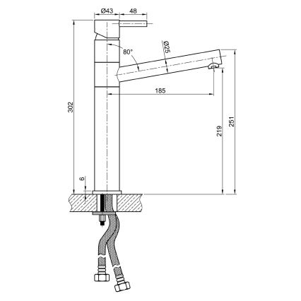 Sapho - Slavina za sudoper MINIMAL 30 cm, nehrđajući čelik