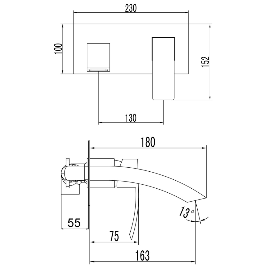 Sapho - Slavina za umivaonik GINKO, mat crna