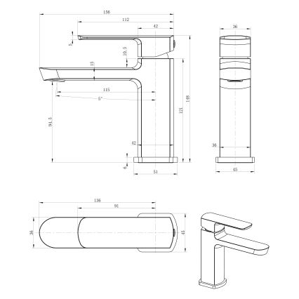 Sapho - Slavina za umivaonik MIXONA 14,8 cm sjajni krom