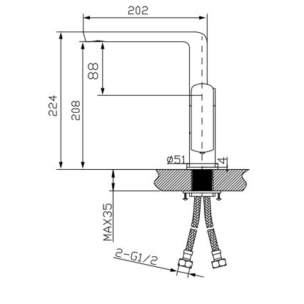 Sapho - Slavina za umivaonik MIXONA 22,4 cm, sjajni krom