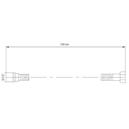 Sapho - Tuš crijevo SOFTFLEX 150 cm mat crne boje