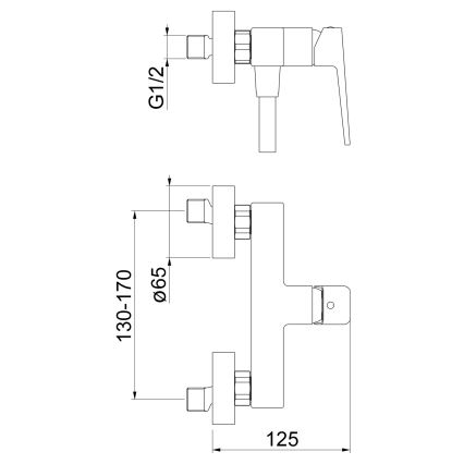 Sapho - Tuš miješalica TURSI sjajni krom