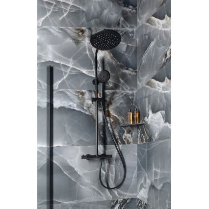 Sapho - Tuš set s baterijom SOLARIS mat crni