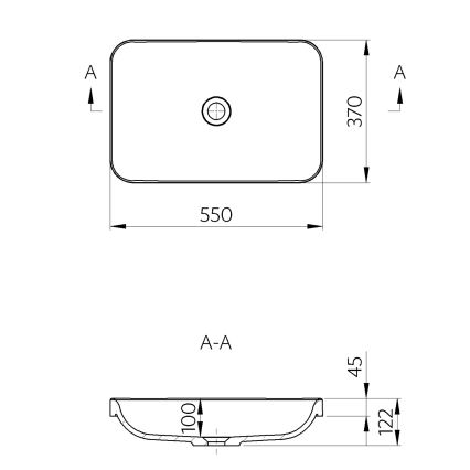 Sapho - Ugradni umivaonik ASOFFI 55x37 cm mramor/bijela