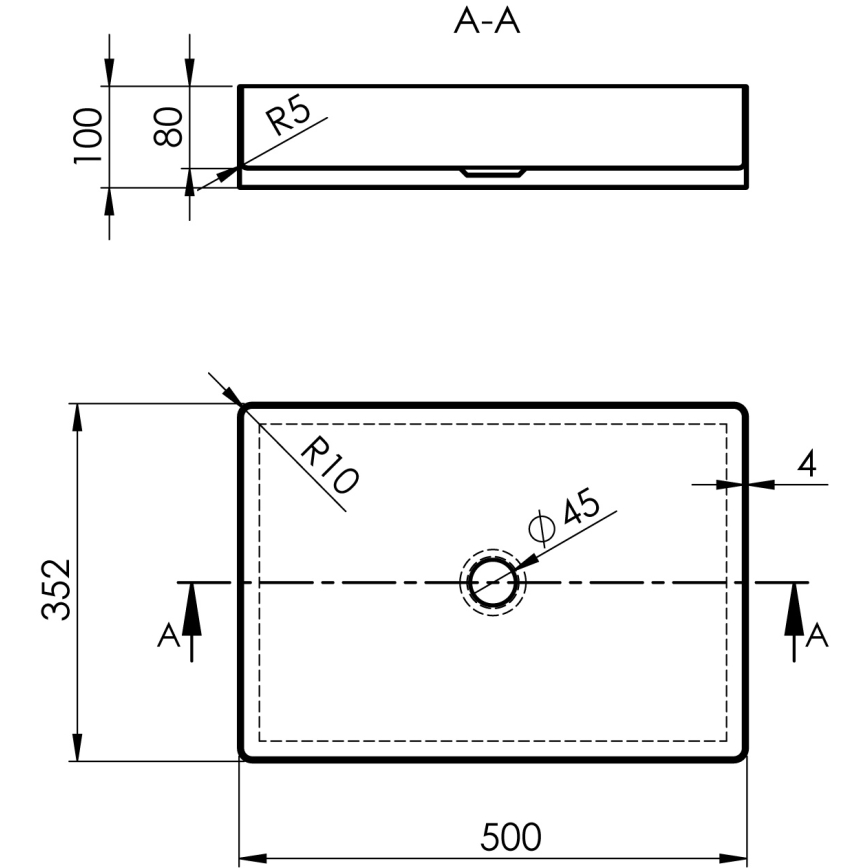 Sapho - Umivaonik na ploču AURUM 50x35 cm mat bakrene boje
