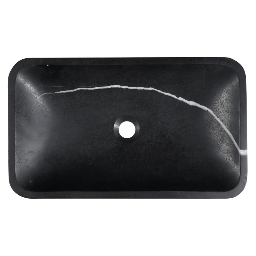 Sapho - Umivaonik na ploču BLOK 60x35 cm kamen/matna crna