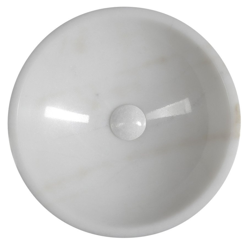 Sapho - Umivaonik na ploču BLOK Ø 40 cm mramor/bijela