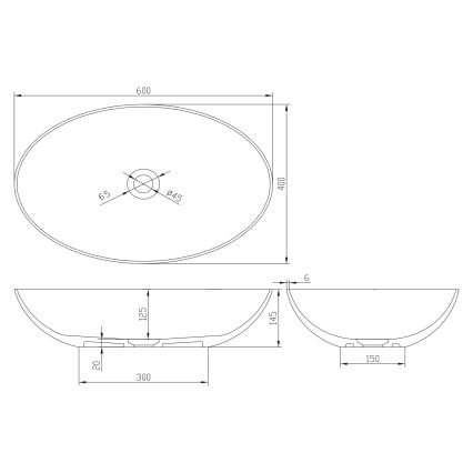 Sapho - Umivaonik na ploču FORMIGO 60x40 cm beton/bež