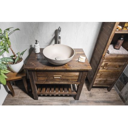 Sapho - Umivaonik na ploču FORMIGO, Ø 39 cm, beton/pješčane boje