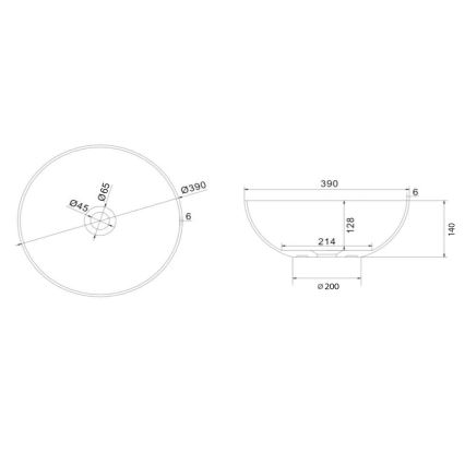 Sapho - Umivaonik na ploču FORMIGO Ø 39 cm beton/ružičasta