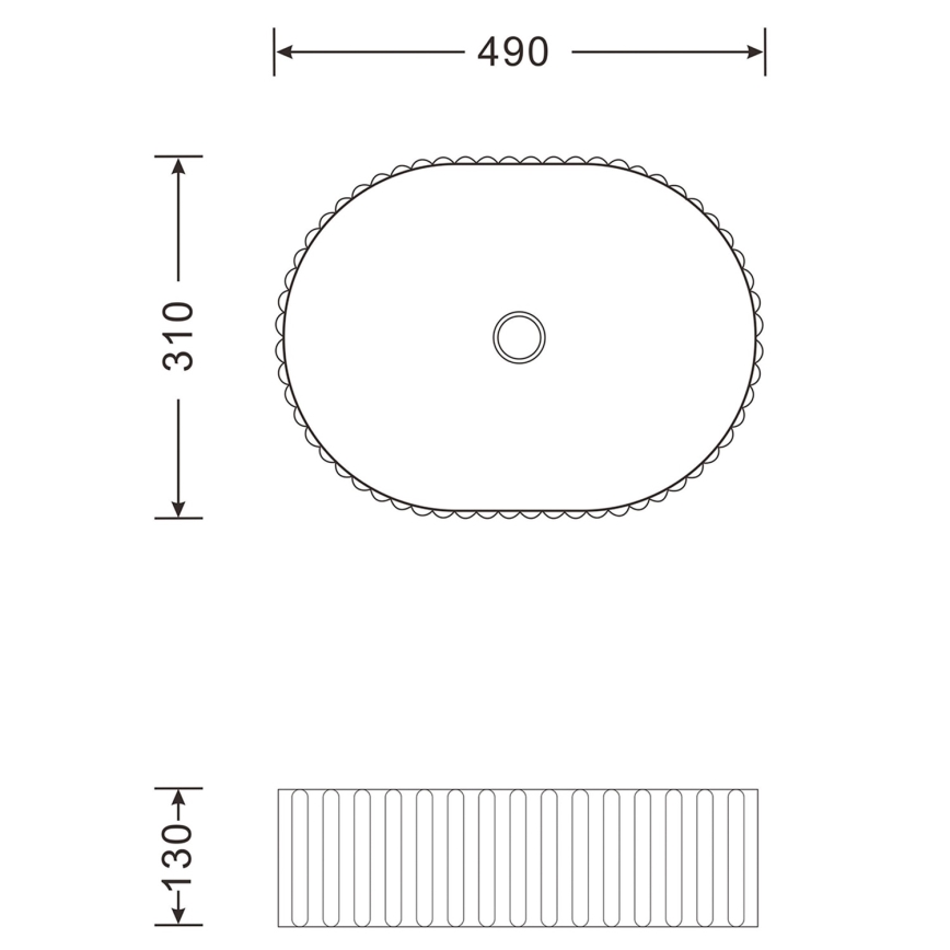 Sapho - Umivaonik na ploču PICOBELLO 49x31 cm keramika/bijela