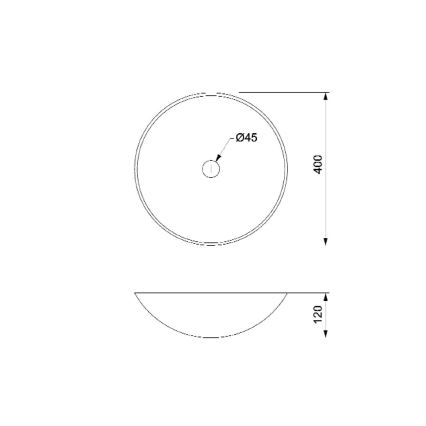 Sapho - Umivaonik za ploču BLOK Ø 40 cm smeđa/kamen