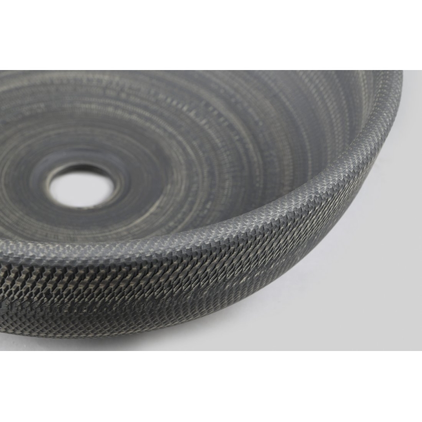 Sapho - Umivaonik za postavljanje na ploču PRIORI Ø 41 cm keramika/siva