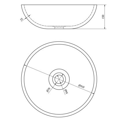 Sapho - Umivaonik za postavljanje na ploču PRIORI Ø 41 cm keramika/siva
