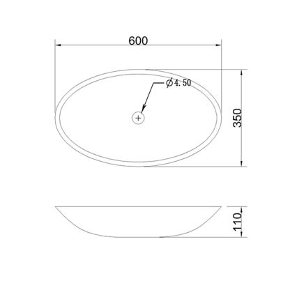 Sapho - Umivaonik za ugradnju na radnu ploču BLOK 60x35 cm marquin/mat crna