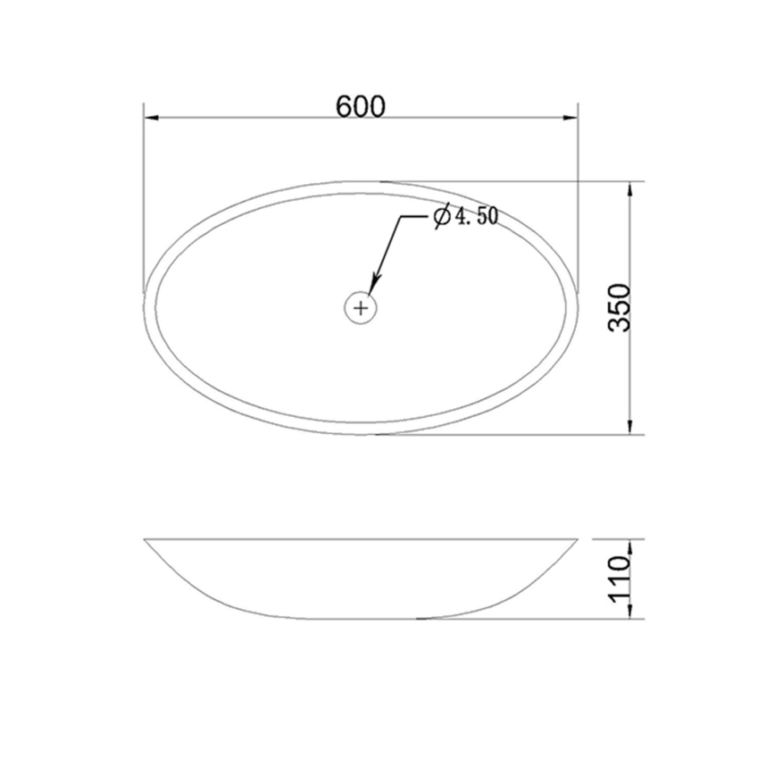 Sapho - Umivaonik za ugradnju na radnu ploču BLOK 60x35 cm marquin/mat crna