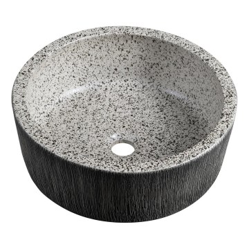 Sapho - Umivaonik za ugradnju na radnu ploču PRIORI Ø 41 cm bijela/siva