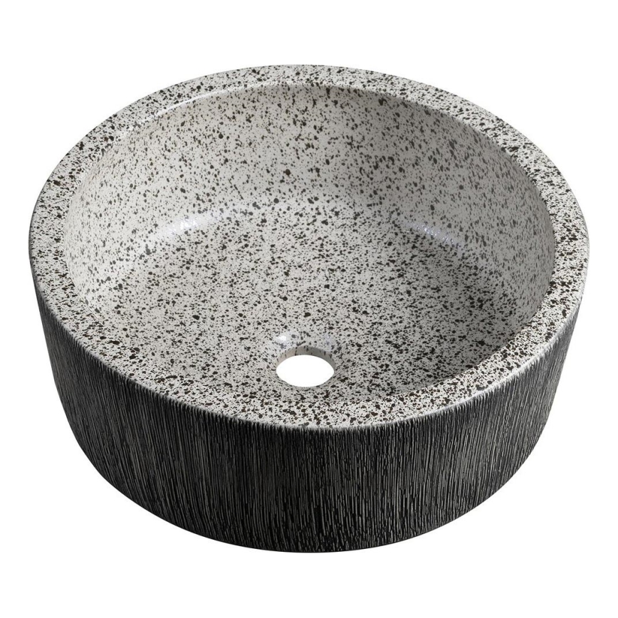 Sapho - Umivaonik za ugradnju na radnu ploču PRIORI Ø 41 cm bijela/siva