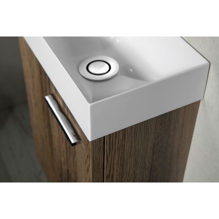 Sapho - Viseći umivaonik PICCOLINO 31x17 cm lijevi/liveni mramor/bijeli