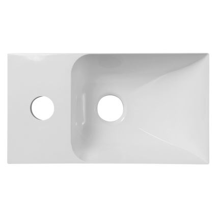 Sapho - Viseći umivaonik PICCOLINO 31x17 cm lijevi/liveni mramor/bijeli