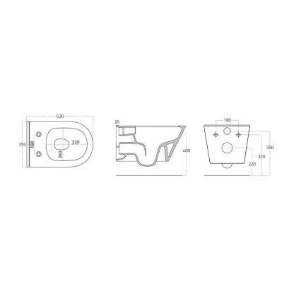 Sapho - Zidna WC školjka AVVA keramika/bijela