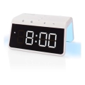 Sat za buđenje s LCD zaslonom i bežičnim punjačem 15W/5V 1xCR2032 bijeli