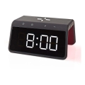 Sat za buđenje s LCD zaslonom i bežičnim punjačem 15W/5V 1xCR2032 crni
