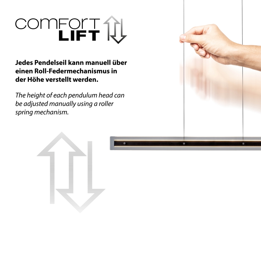 Schöner Wohnen 11316-18 - LED luster na sajli s mogućnošću prigušivanja LENA LED/32W/230V 105 cm crna