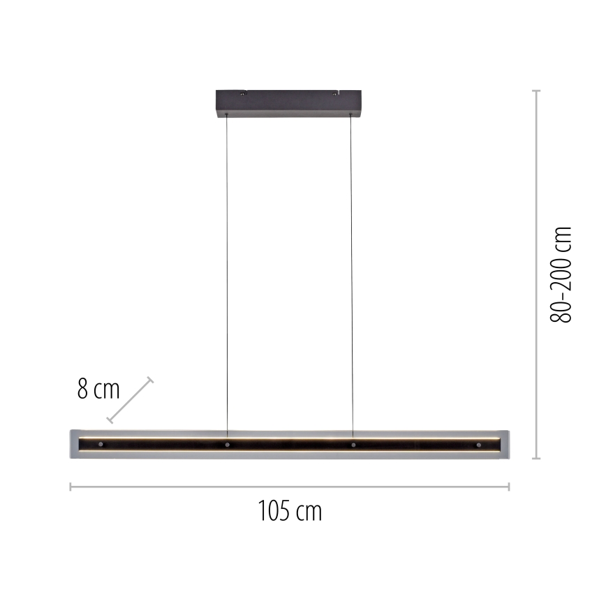 Schöner Wohnen 11316-18 - LED luster na sajli s mogućnošću prigušivanja LENA LED/32W/230V 105 cm crna
