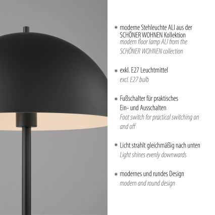 Schöner Wohnen 11727-18 - Podna lampa ALI 1xE27/25W/230V crna