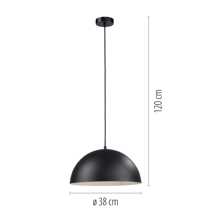 Schöner Wohnen 11728-18 - Viseći luster na kabelu ALI 1xE27/25W/230V Ø 38 cm, crne boje