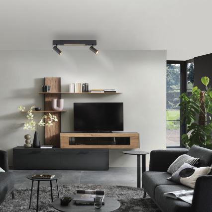 Schöner Wohnen 11793-18 - LED spot svjetiljka DANTE 2xGU10/10W/230V + LED/7,2W crna