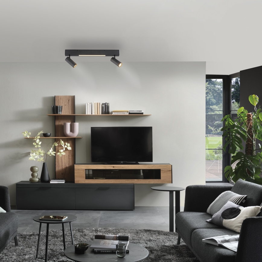 Schöner Wohnen 11793-18 - LED spot svjetiljka DANTE 2xGU10/10W/230V + LED/7,2W crna