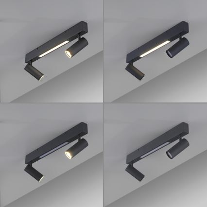 Schöner Wohnen 11793-18 - LED spot svjetiljka DANTE 2xGU10/10W/230V + LED/7,2W crna