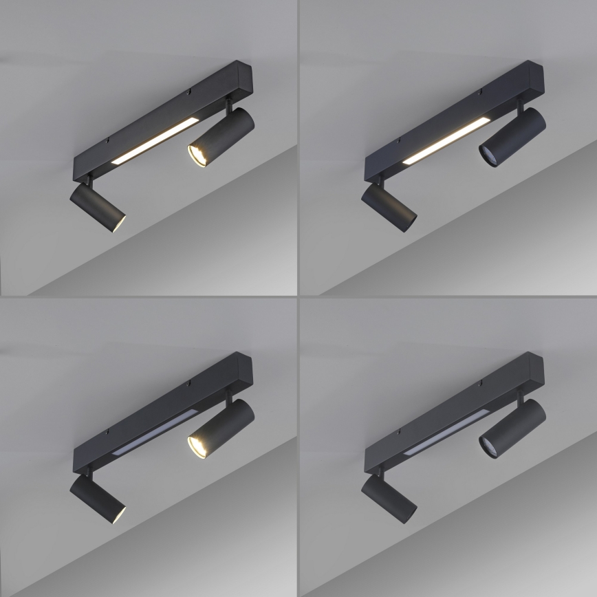 Schöner Wohnen 11793-18 - LED spot svjetiljka DANTE 2xGU10/10W/230V + LED/7,2W crna