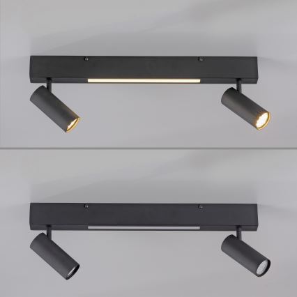 Schöner Wohnen 11793-18 - LED spot svjetiljka DANTE 2xGU10/10W/230V + LED/7,2W crna